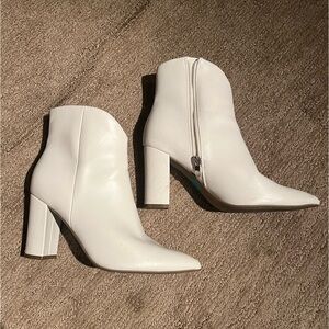 White Heeled Booties